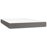 Sommier à lattes de lit matelas LED Gris 140x190cm Similicuir