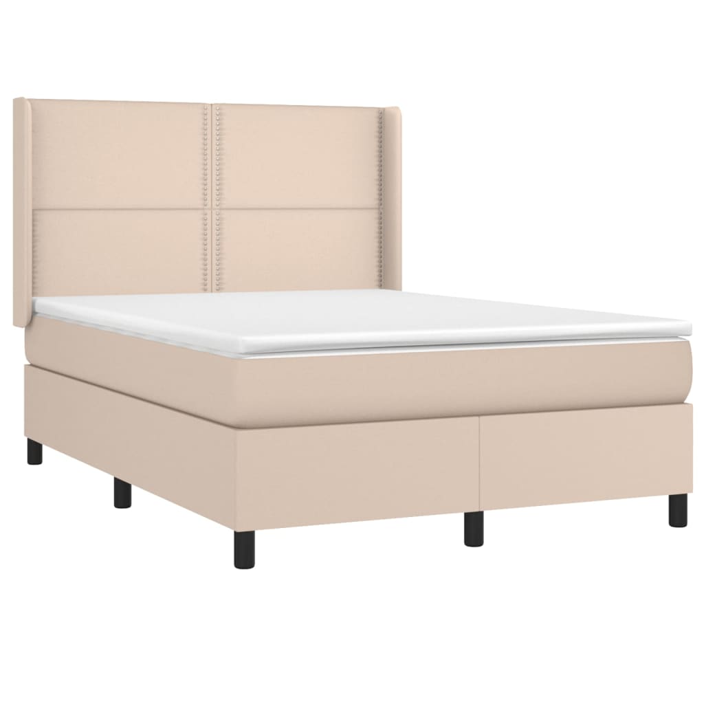 Cappuccino LED-Matratzenbett mit Lattenrost 140x190 cm