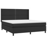 Sommier à lattes de lit matelas LED Noir 160x200cm Similicuir