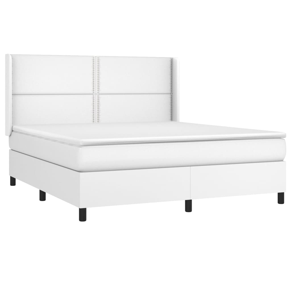 Sommier à lattes de lit matelas LED Blanc 180x200 cm Similicuir