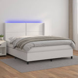 Sommier à lattes de lit matelas LED Blanc 180x200 cm Similicuir