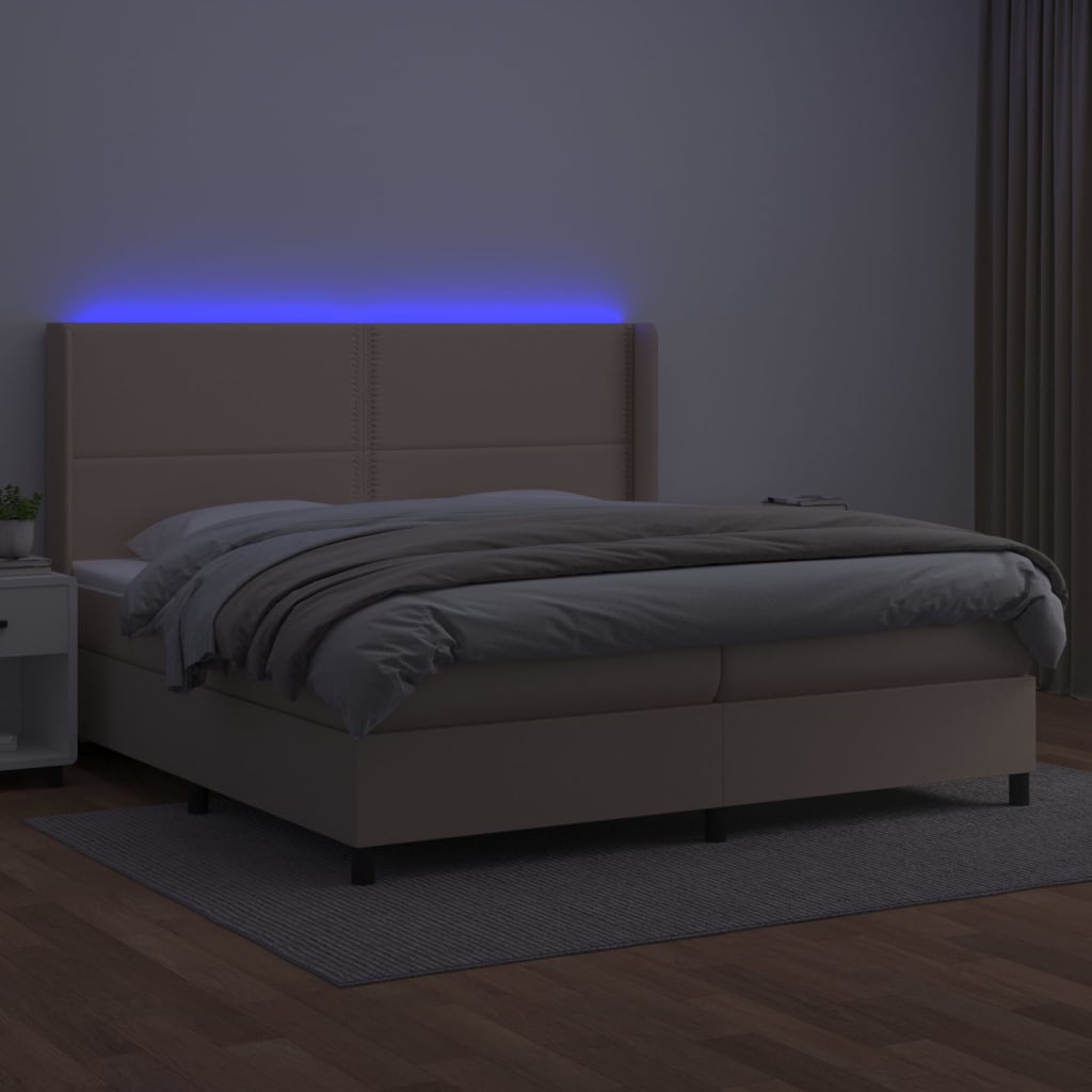 Sommier à lattes de lit matelas LED Cappuccino 200x200 cm