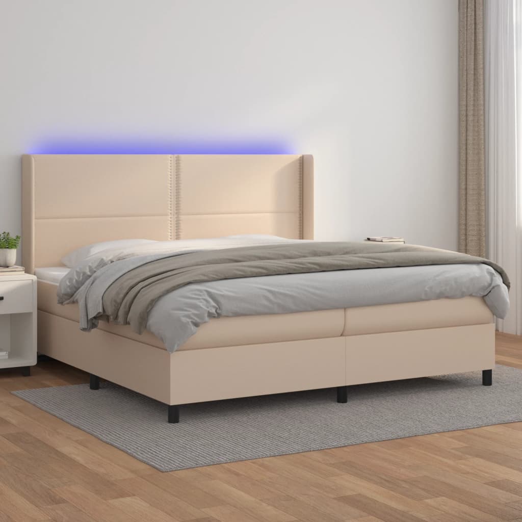 Sommier à lattes de lit matelas LED Cappuccino 200x200 cm