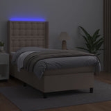 Cappuccino LED-Matratzenbett mit Lattenrost 90 x 190 cm