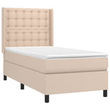 Cappuccino LED-Matratzenbett mit Lattenrost 90 x 190 cm