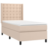 Cappuccino LED-Matratzenbett mit Lattenrost 90 x 200 cm