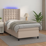 Cappuccino LED-Matratzenbett mit Lattenrost 90 x 200 cm