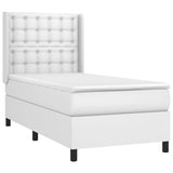 Sommier à lattes de lit matelas LED Blanc 100x200 cm Similicuir