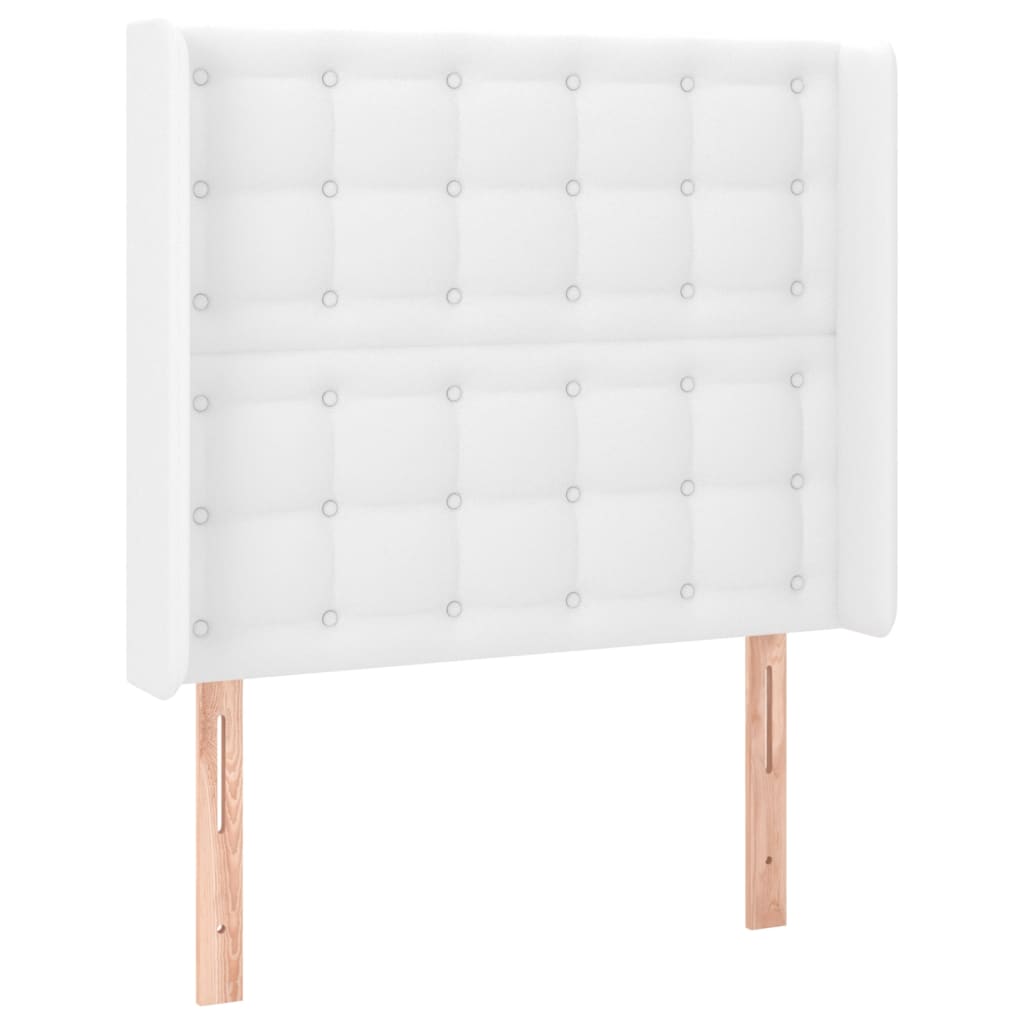 Sommier à lattes de lit matelas LED Blanc 100x200 cm Similicuir