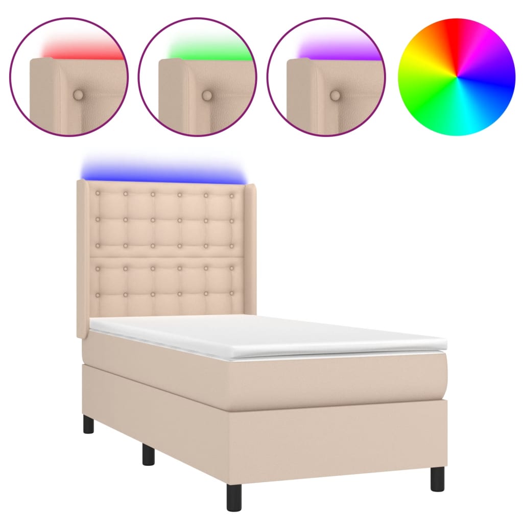 Sommier à lattes de lit matelas LED Cappuccino 100x200 cm