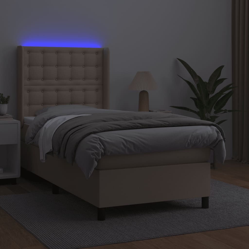 Sommier à lattes de lit matelas LED Cappuccino 100x200 cm