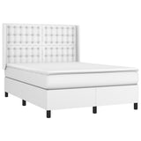 Sommier à lattes de lit matelas LED Blanc 140x190 cm Similicuir