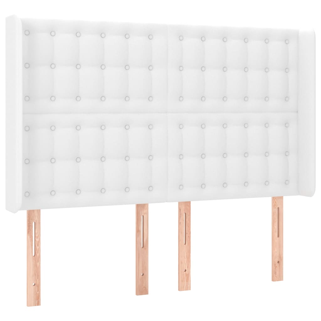 Sommier à lattes de lit matelas LED Blanc 140x190 cm Similicuir