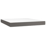 Sommier à lattes de lit matelas LED Gris 180x200 cm Similicuir