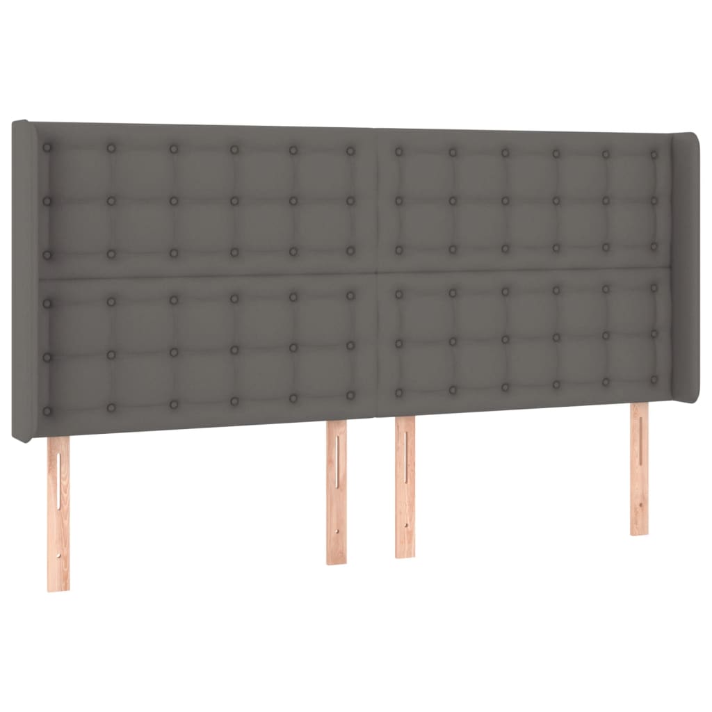 Sommier à lattes de lit matelas LED Gris 180x200 cm Similicuir