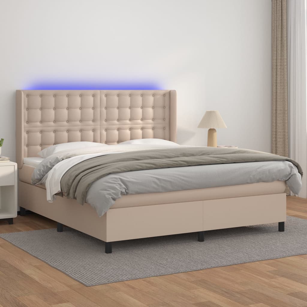 Sommier à lattes de lit matelas LED Cappuccino 180x200 cm