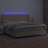 Cappuccino LED-Matratzenbett mit Lattenrost 200x200 cm