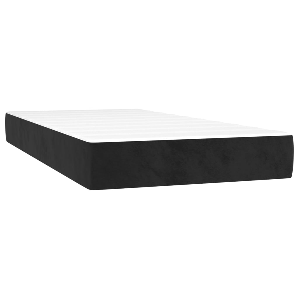 Bed slatted base mattress and LED Black 90x200 cm Velvet