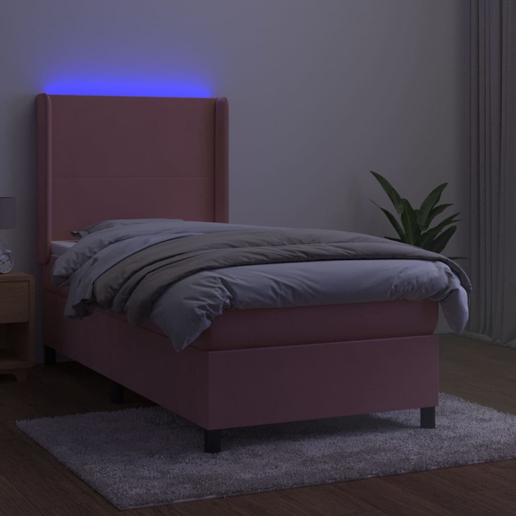 Matratze für Bett, Lattenrost und LED, rosa, 100 x 200 cm, Samt