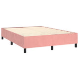 Slatted bed base with mattress and LED Pink 140x190 cm Velvet