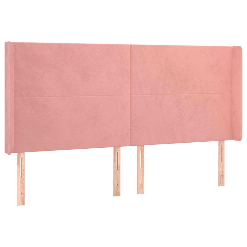 Sommier à lattes de lit matelas et LED Rose 160x200 cm Velours