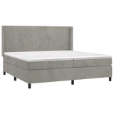 Sommier à lattes de lit matelas et LED Gris clair 200x200 cm