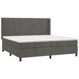 Sommier à lattes de lit matelas et LED Gris foncé 200x200 cm