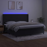 Sommier à lattes de lit matelas et LED Noir 200x200 cm Velours