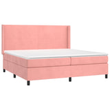 Sommier à lattes de lit matelas et LED Rose 200x200 cm Velours