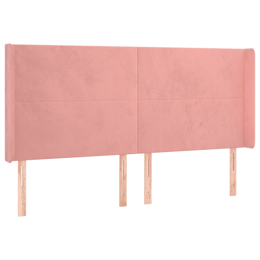 Sommier à lattes de lit matelas et LED Rose 200x200 cm Velours