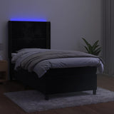 Bed slatted base mattress and LED Black 80x200cm Velvet