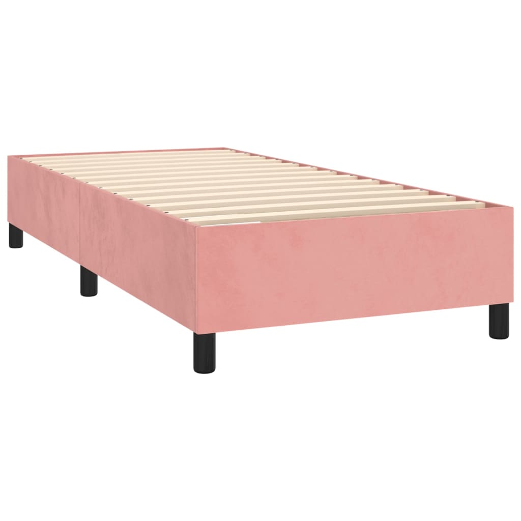 Bed slatted base mattress and LED Pink 80x200 cm Velvet