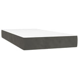 Slatted bed base LED mattress Dark gray 90x190cm Velvet