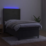 Slatted bed base with mattress and LED Dark grey 100x200 cm