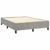 Sommier à lattes de lit matelas et LED Gris clair 140x190 cm