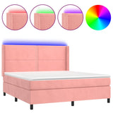 Sommier à lattes de lit matelas et LED Rose 160x200 cm Velours