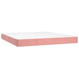 Slatted bed base with mattress and LED Pink 160x200 cm Velvet