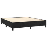 Sommier à lattes de lit matelas et LED Noir 180x200 cm Velours