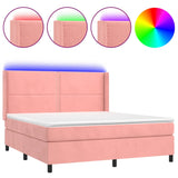 Sommier à lattes de lit matelas et LED Rose 180x200 cm Velours