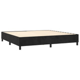 Sommier à lattes de lit matelas et LED Noir 200x200 cm Velours