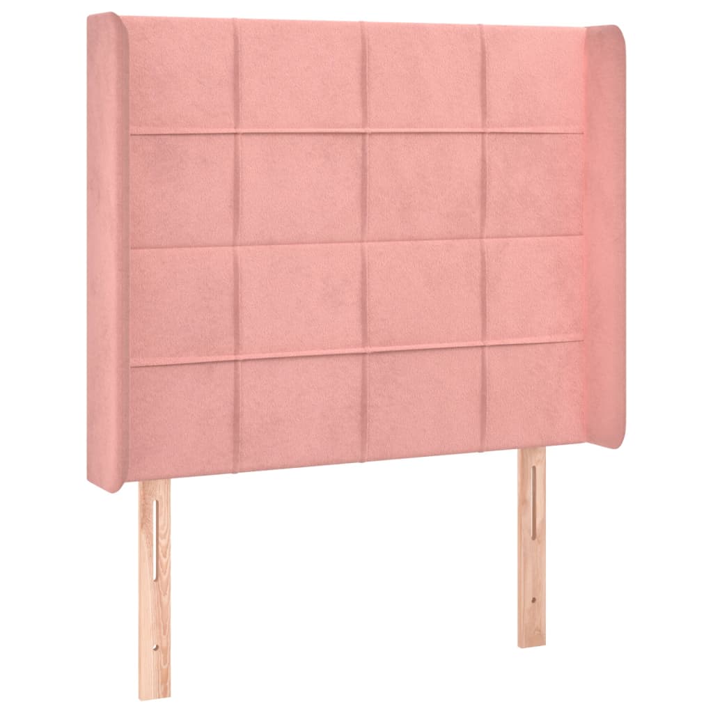 Sommier à lattes de lit matelas et LED Rose 80x200 cm Velours