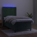 Sommier à lattes de lit matelas LED Vert foncé 90x190cm Velours