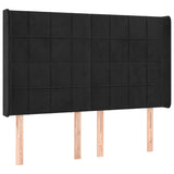 Sommier à lattes de lit matelas et LED Noir 140x190 cm Velours