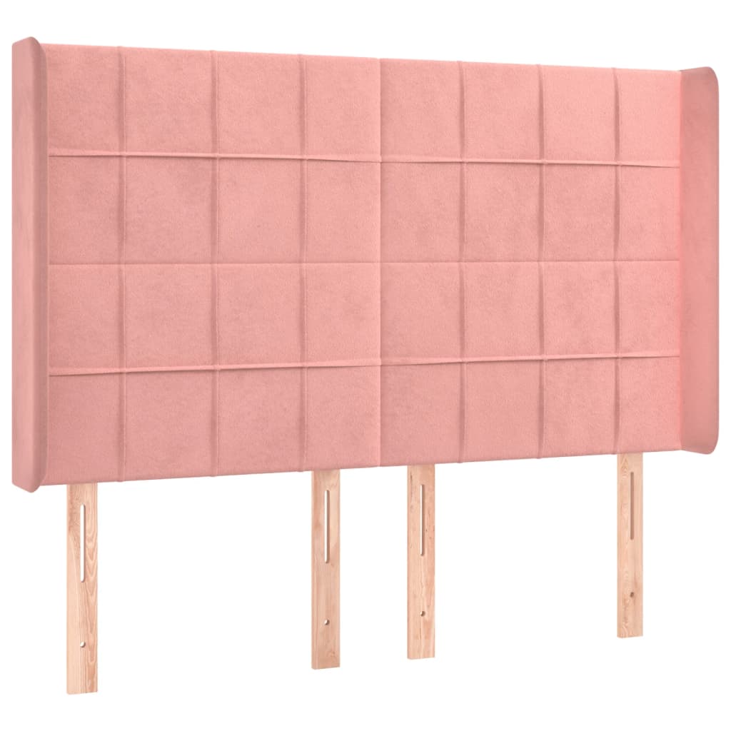 Sommier à lattes de lit matelas et LED Rose 140x190 cm Velours