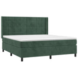 Sommier à lattes de lit matelas et LED Vert foncé 160x200 cm