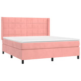 Sommier à lattes de lit matelas et LED Rose 160x200 cm Velours