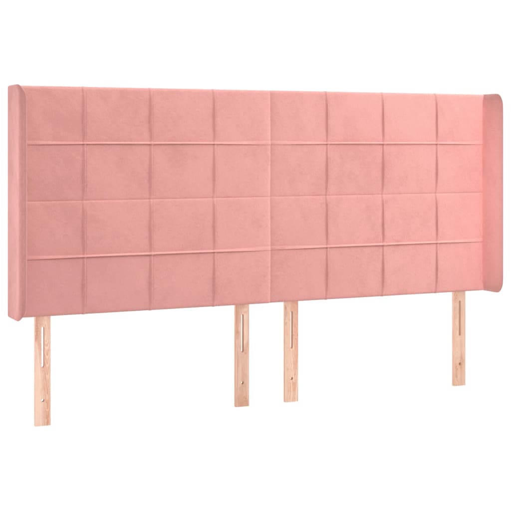 Sommier à lattes de lit matelas et LED Rose 160x200 cm Velours