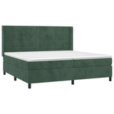 Sommier à lattes de lit matelas et LED Vert foncé 200x200 cm