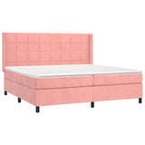 Sommier à lattes de lit matelas et LED Rose 200x200 cm Velours