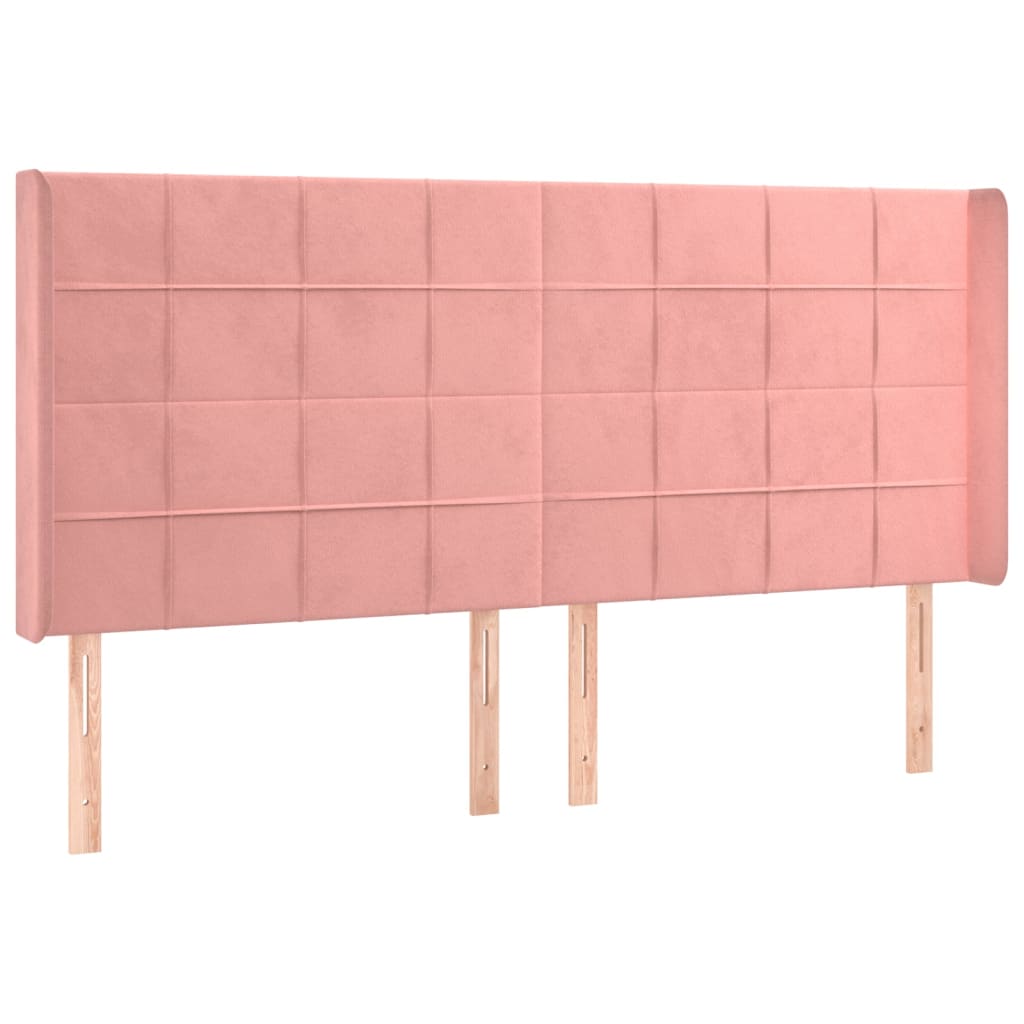 Sommier à lattes de lit matelas et LED Rose 200x200 cm Velours